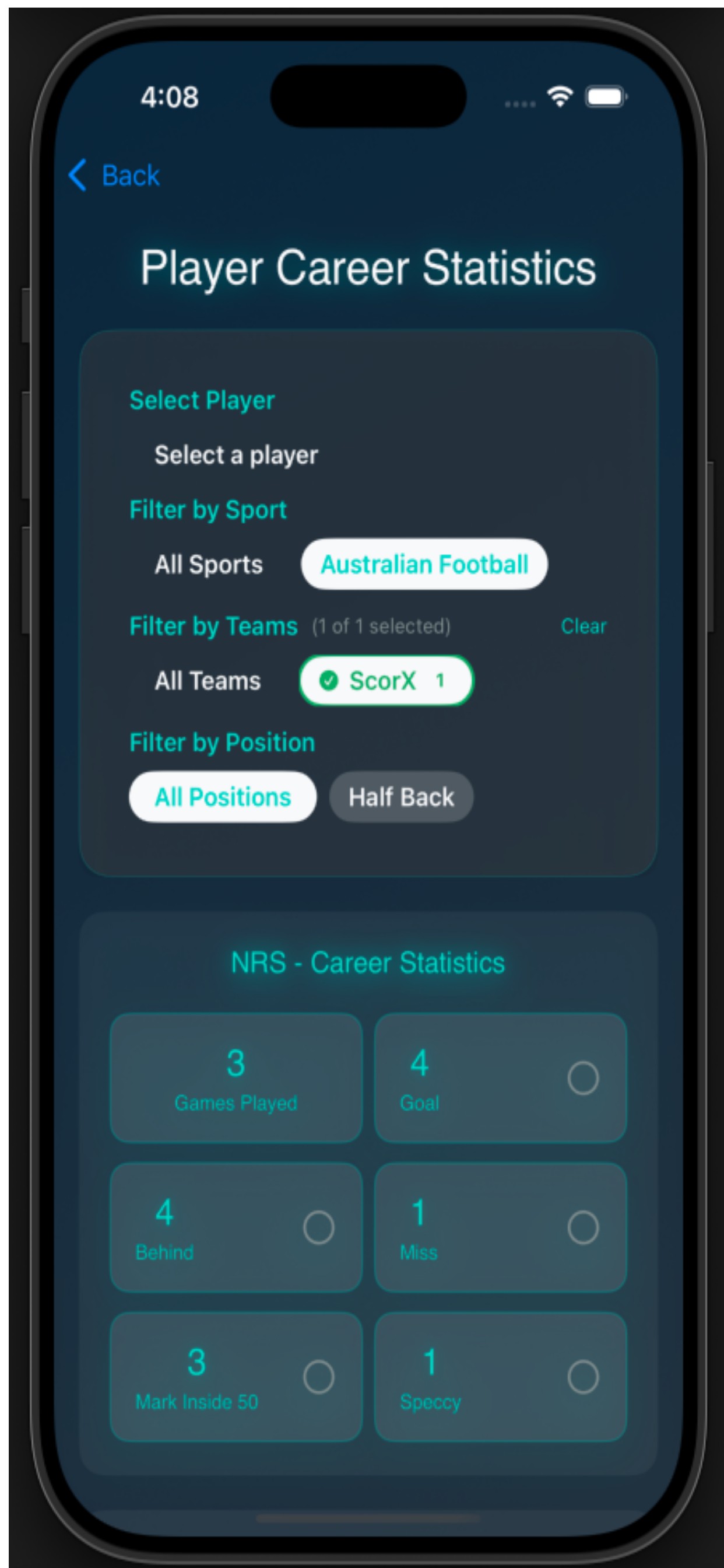 Career Statistics - Track progress over time